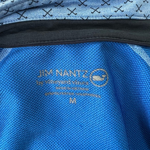 VINEYARD VINES x Jim Nantz Golf Clubs Print 1/4 Zip Performance Pullover, Blue,M - Picture 6 of 9